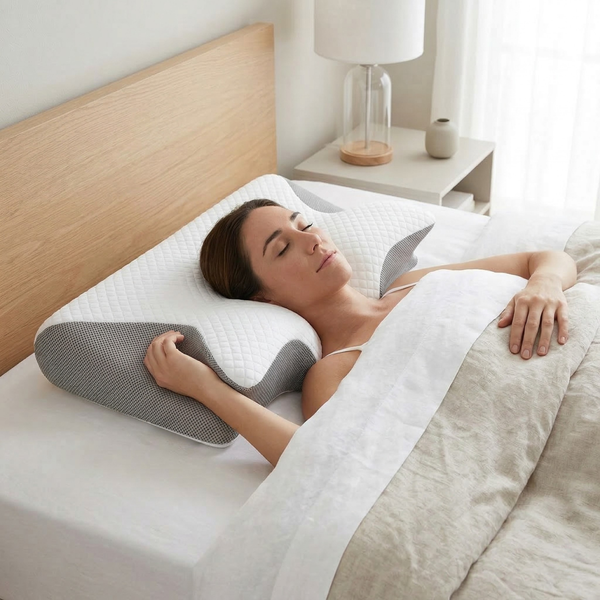 RESTORA Ergonomic Cervical Neck Support Pillow – Memory Foam