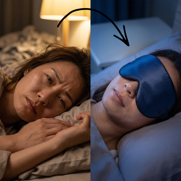 RESTORA Silk Sleep Mask – Mulberry Eye Mask for Comfortable, Light Blocking Sleep