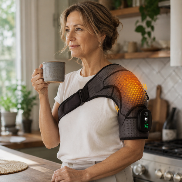 RESTORA Heated Shoulder Wrap with Massage Panel