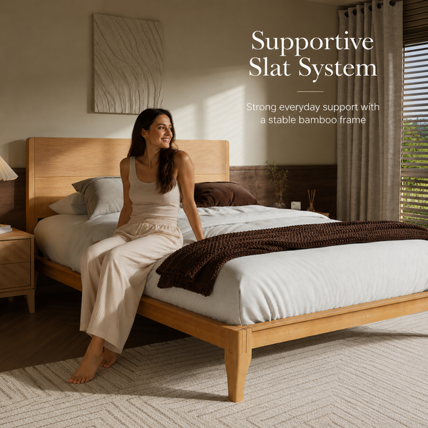 RESTORA Japanese Joinery Bamboo Bed Frame - Signature Full Size