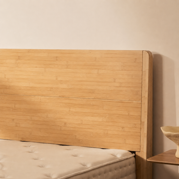 RESTORA Japanese Joinery Bamboo Bed Frame with Headboard - Queen