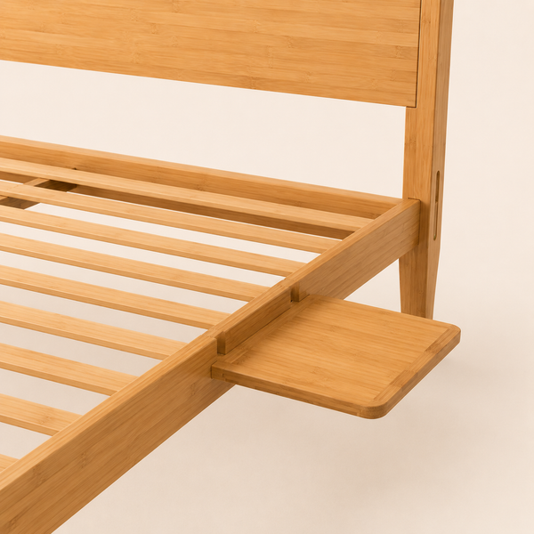 RESTORA Japanese Joinery Bamboo Bed Frame with Headboard - Queen