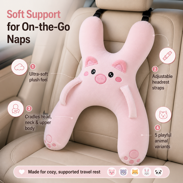 RESTORA Kids' Animal Comfort Travel Pillow