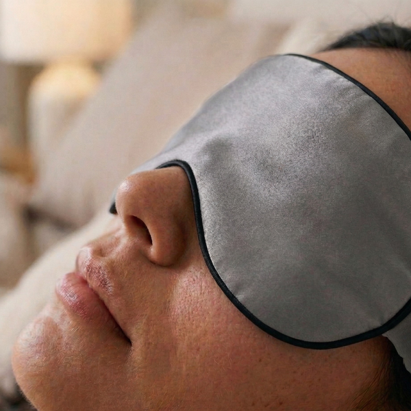 RESTORA Silk Sleep Mask – Mulberry Eye Mask for Comfortable, Light Blocking Sleep