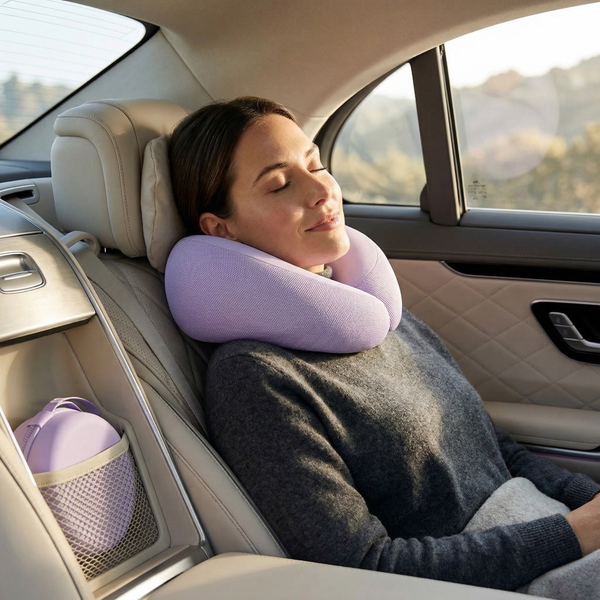 RESTORA Travel Neck Pillow – Memory Foam Neck Support Pillow for Flights & Travel