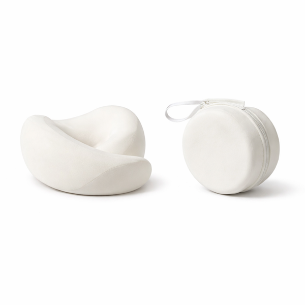 RESTORA Travel Neck Pillow – Memory Foam Neck Support Pillow for Flights & Travel
