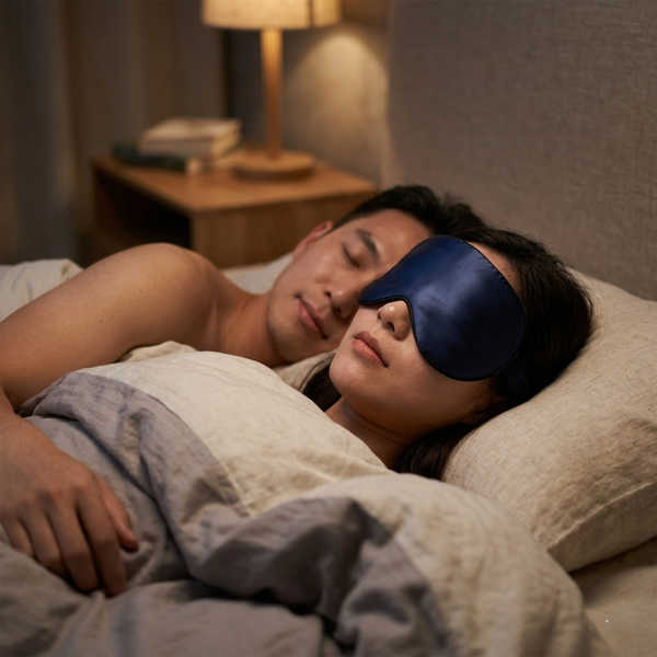 RESTORA Silk Sleep Mask – Mulberry Eye Mask for Comfortable, Light Blocking Sleep