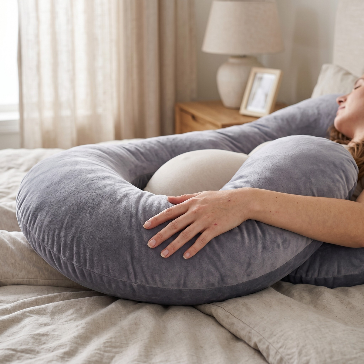 RESTORA contour maternity pillow detail image