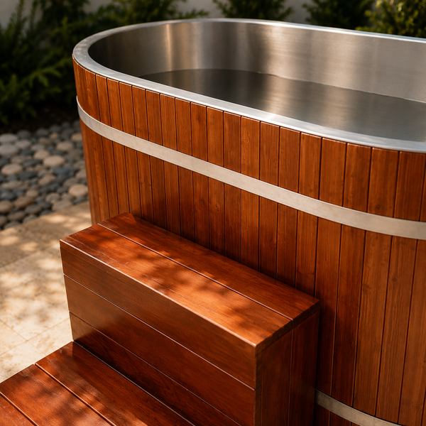 RESTORA Red Cedar Full Body Cold Plunge - with Chiller and Insulated Cover