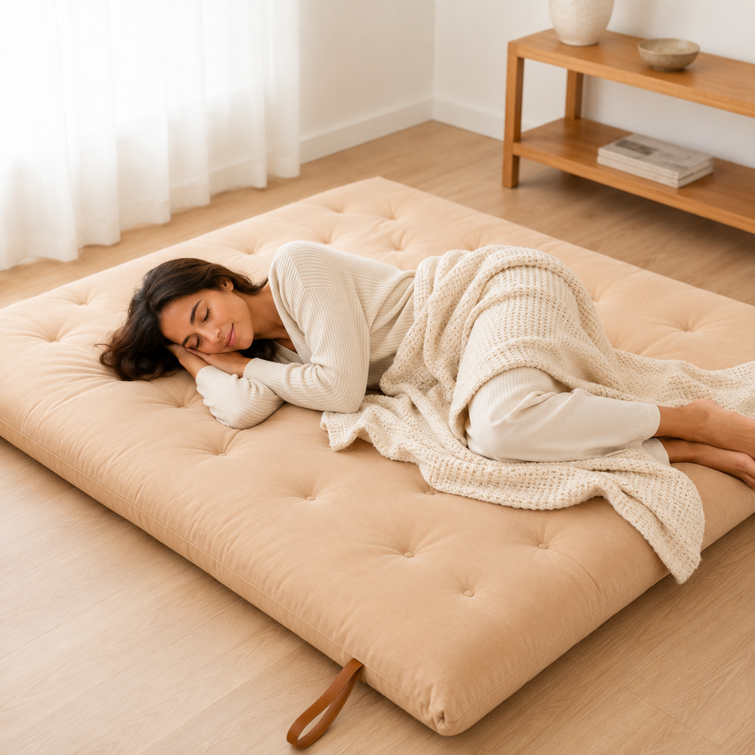 Relaxing on RESTORA Japanese Floor Mattress