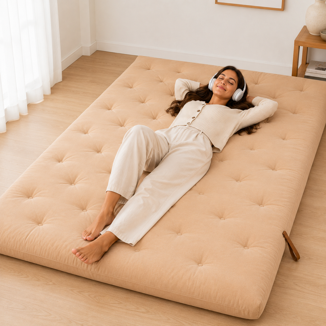 Sleeping on RESTORA Japanese Floor Mattress