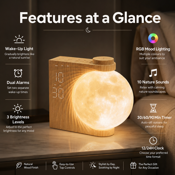RESTORA Lunar Light Alarm Clock