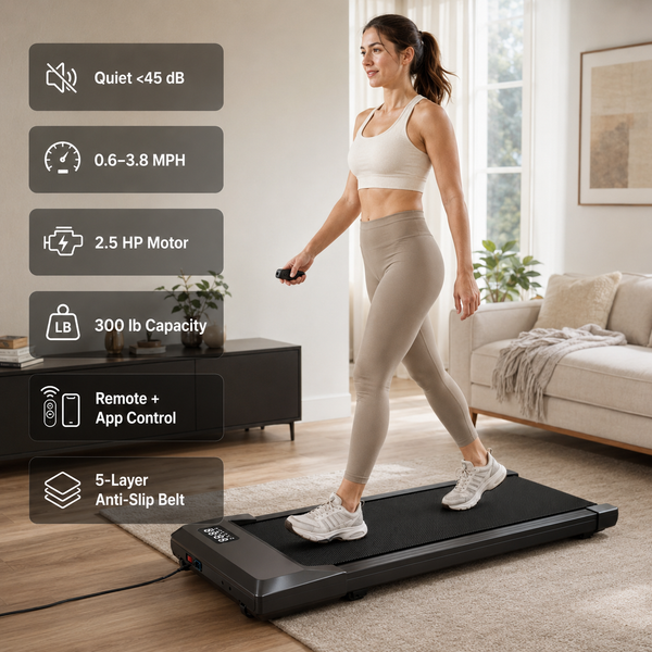 RESTORA Under Desk Walking Pad Treadmill