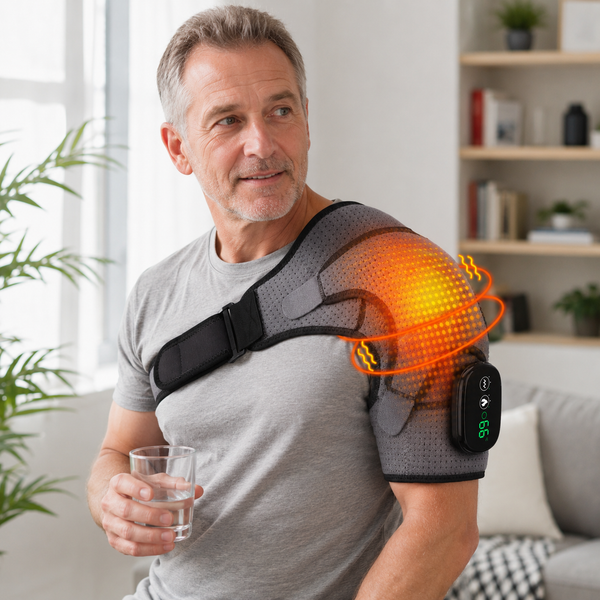 RESTORA Heated Shoulder Wrap with Massage Panel