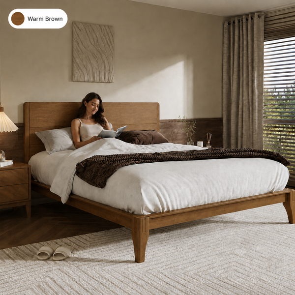 RESTORA Queen Japanese Joinery Bamboo Bed Frame - Signature Edition with Headboard