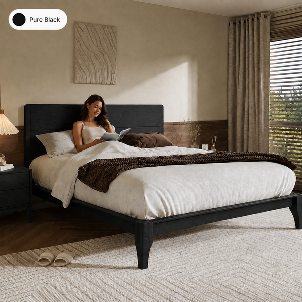 RESTORA Queen Japanese Joinery Bamboo Bed Frame - Signature Edition with Headboard
