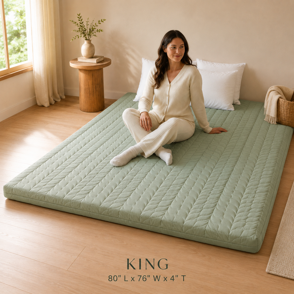 RESTORA Floor Futon Mattress - 4 Inch Thick