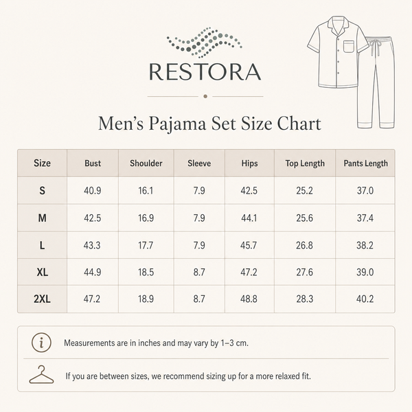 RESTORA Men's Satin Lounge Pajama Set