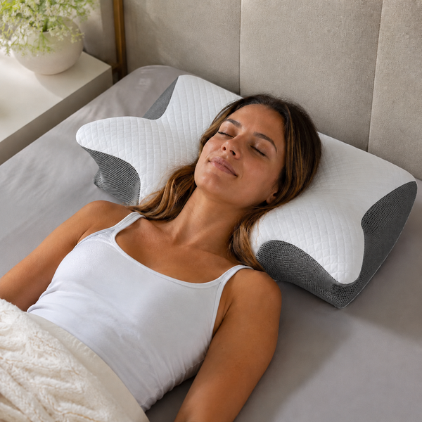 RESTORA Ergonomic Cervical Neck Support Pillow –  Memory Foam