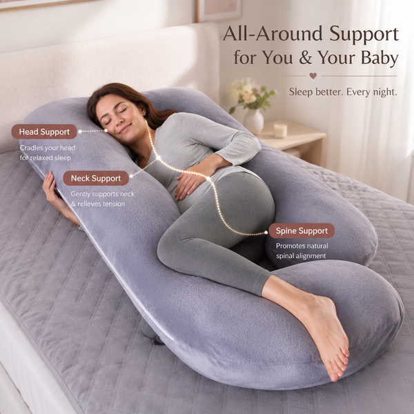 RESTORA Contour Maternity Body Pillow – Full Body Comfort Pillow