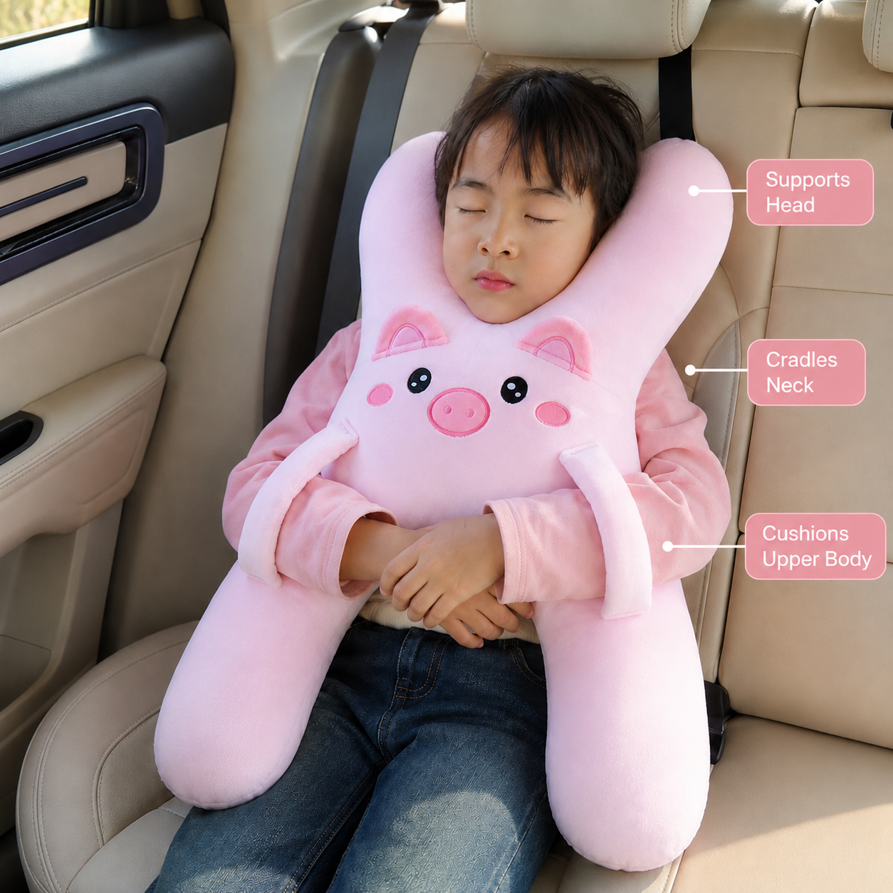 RESTORA Kids Animal Travel Pillow product specs image