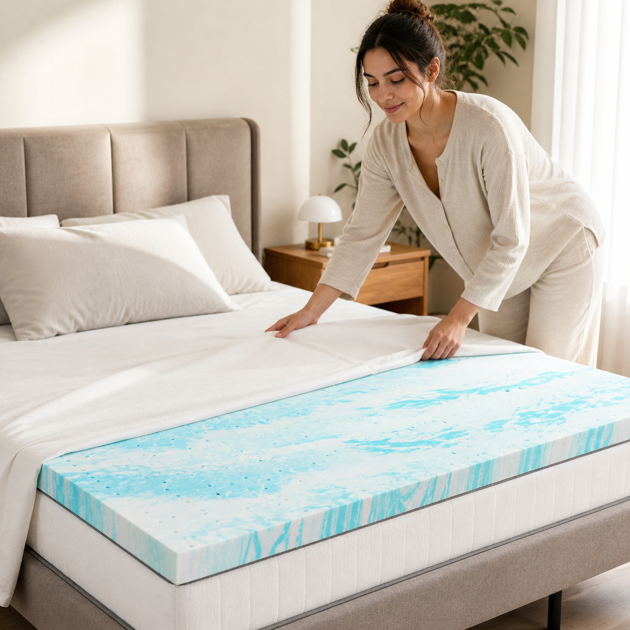RESTORA Cooling Mattress Topper lifestyle image