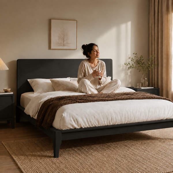 RESTORA Full Size Japanese Joinery Bamboo Bed Frame - Signature Edition with Headboard