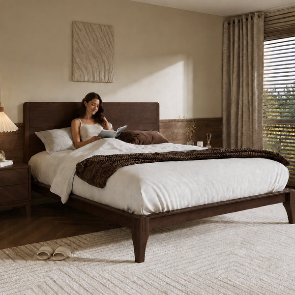RESTORA Queen Japanese Joinery Bamboo Bed Frame - Signature Edition with Headboard