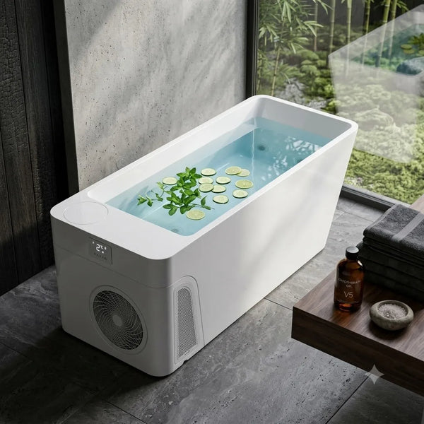 RESTORA All-in-One Cold Plunge Tub with Built-In Cooling – White