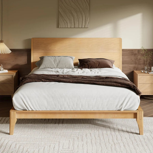 RESTORA Queen Japanese Joinery Bamboo Bed Frame - Signature Edition with Headboard