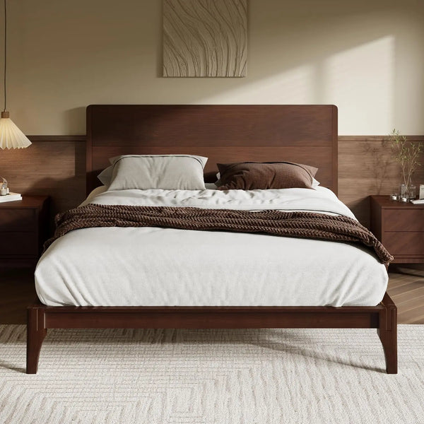 RESTORA Queen Japanese Joinery Bamboo Bed Frame - Signature Edition with Headboard