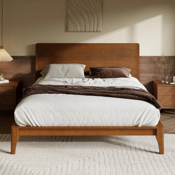 RESTORA Queen Japanese Joinery Bamboo Bed Frame - Signature Edition with Headboard