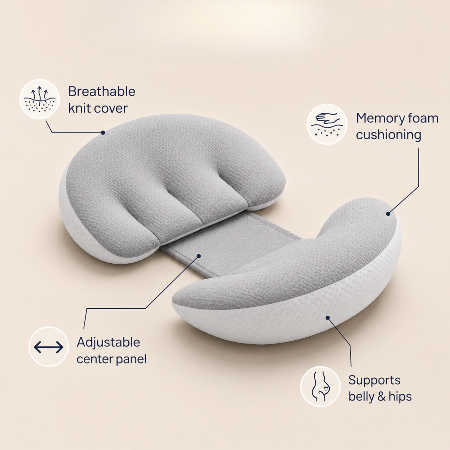 RESTORA Pregnancy Comfort Pillow product specs image