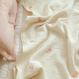 RESTORA Baby Cotton Blanket Embroidered
