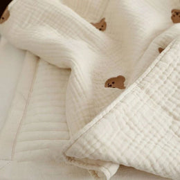RESTORA Baby Cotton Blanket Embroidered