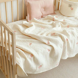 RESTORA Baby Cotton Blanket Embroidered
