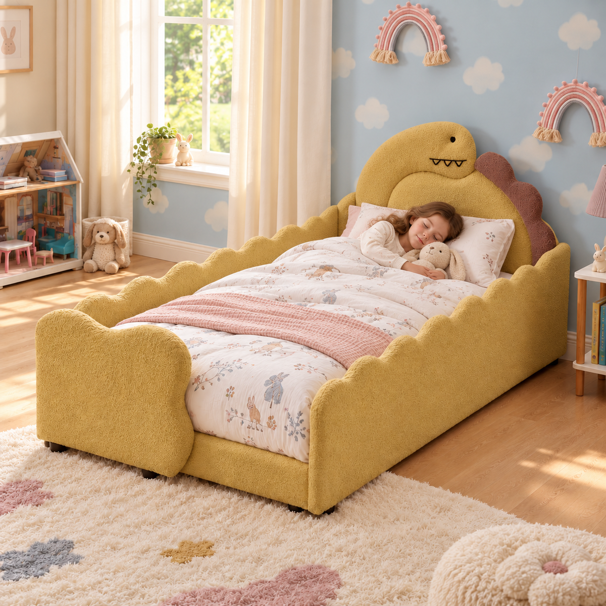 RESTORA Twin Dinosaur Kids Bed
